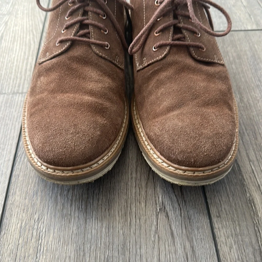 Timberland brown tan soft suede lace up oxfords with sensorflex 9.5 fall winter